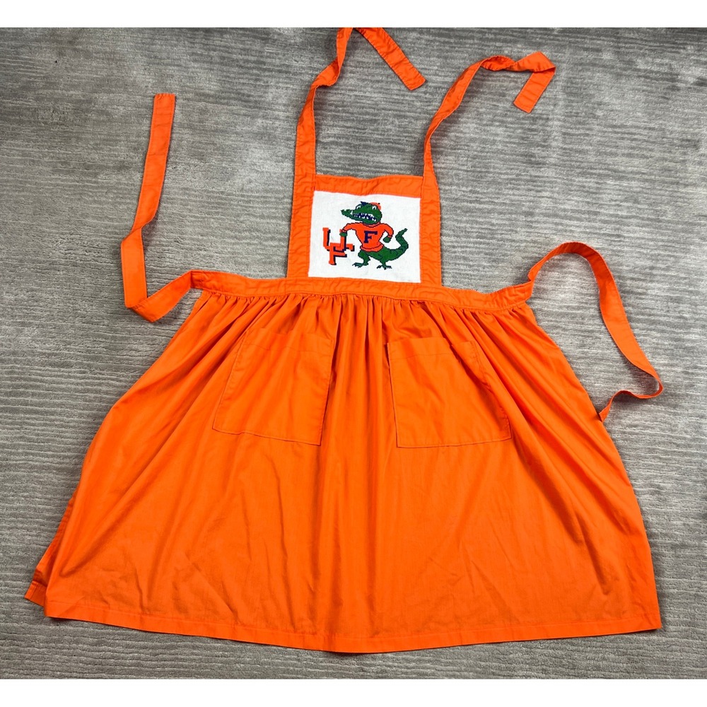 Donna Kinsey Apron Unisex One Size Orange Florida Gators Vintage Cross-stitch